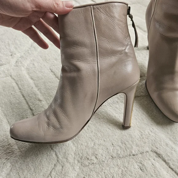 SOLD MIU MIU Heel Ankle Boots size 8 US / 39EUR Beige  Nude - Picture 3 of 16